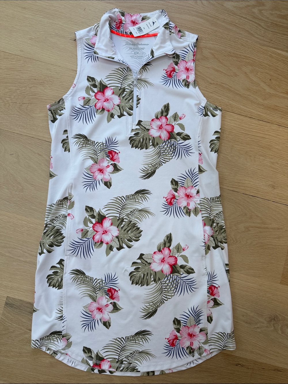 NWT Tommy Bahama White Floral Sleeveless Polo Dress 🌺